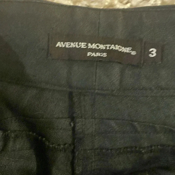 Avenue Montaigne Paris linen beaded cropped pants size 3 - Picture 4 of 8